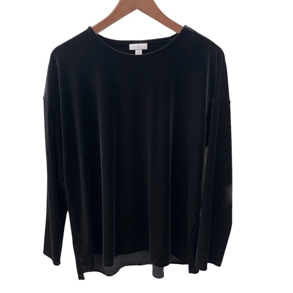 J. Jill Black Velvet Long Sleeve Top Women’s Size Medium
